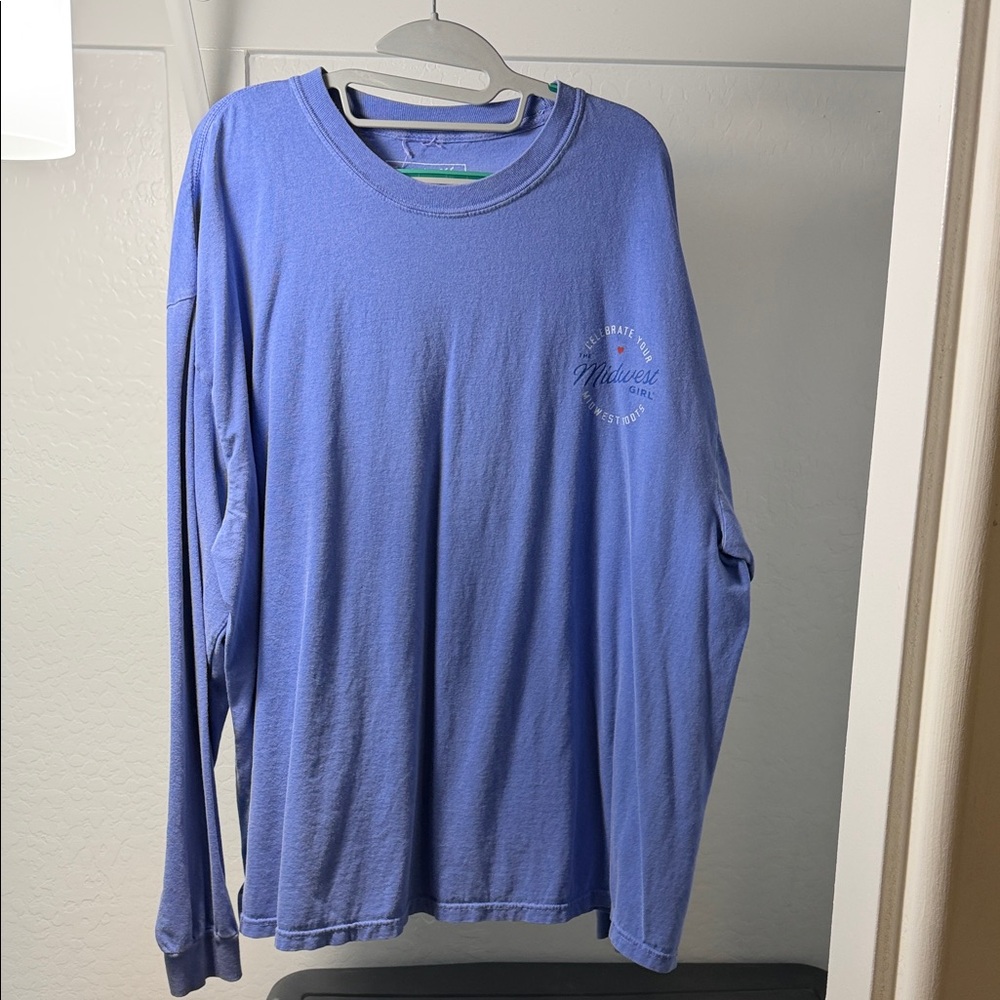 Women's Long Sleeve Tee in Blue by The Midwest Girl